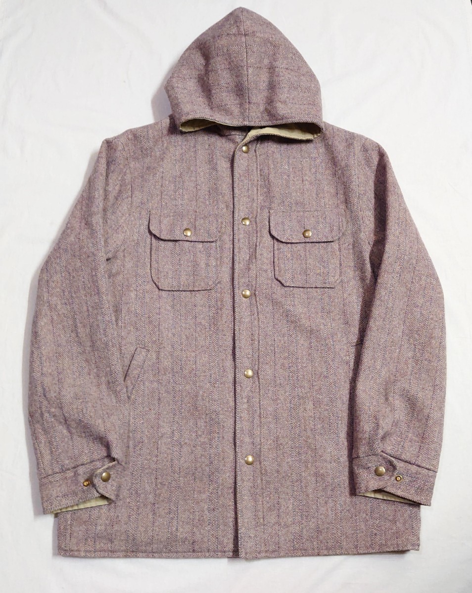 70s Woolrich ウールリッチ　リバーシブルパーカー　ヘリンボーン　ビンテージウールリッチ　ビンテージリバーシブルパーカー　名品　名作
