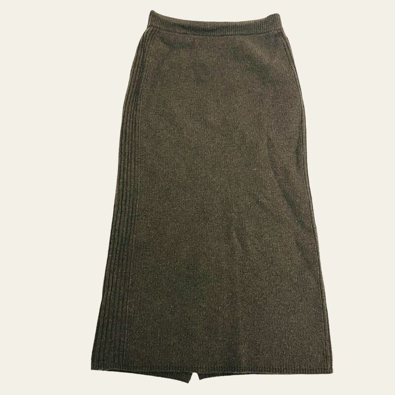 フィーリック / Feerique レディース ウール100% ロングスカート 2サイズ ブラウン ウエストゴム ビギ O-1993