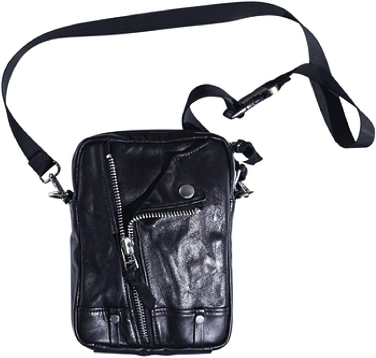 レザー スモール 2way ダブル ライダース メッセンジャー ショルダーバッグ USED処理 シワ加工 牛革 ミニバック メンズ レディース