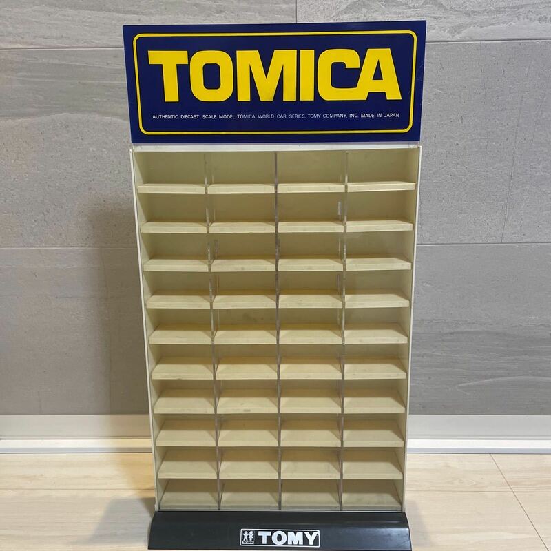 当時物 レア トミカ トミー 青版 ショーケース 40台分 店舗用什器 TOMICA 店頭 ディスプレイ 収納ケース TOMY ミニカー レトロ 現状品