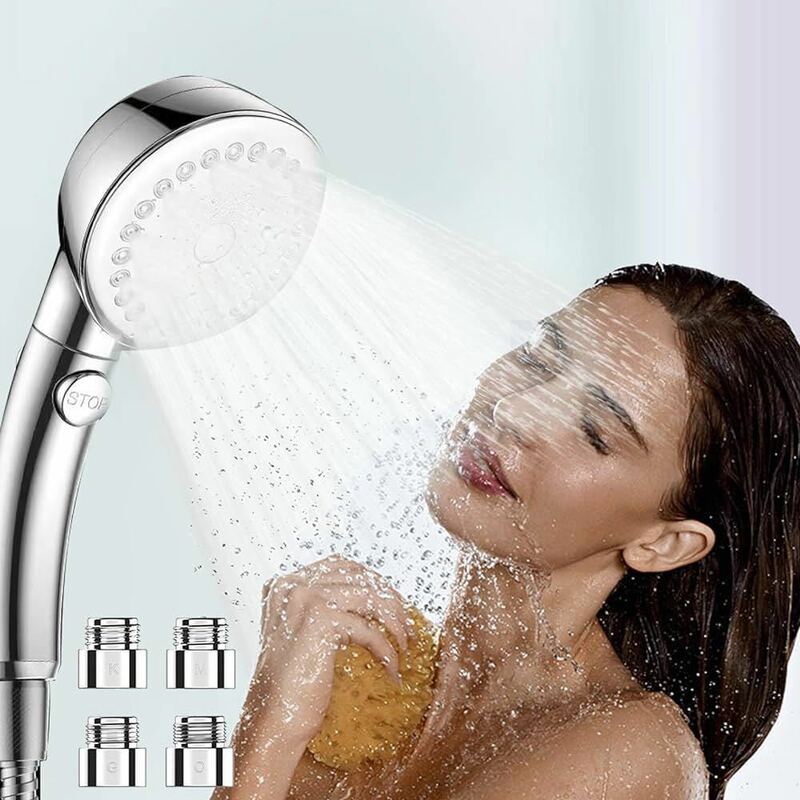 シャワーヘッド BB745 マイクロナノバブル 80%節水 高水圧 3つの出水モード 手元止水ボタン 水漏れ防止 ブースト 水圧強い 低水圧用 軽量