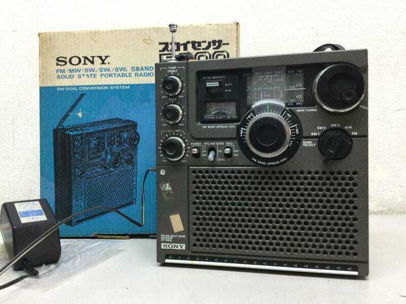 SONY ソニー ICF-5900 スカイセンサー マルチバンドレシーバー ラジオ レトロ アンティーク ACアダプター 元箱付き