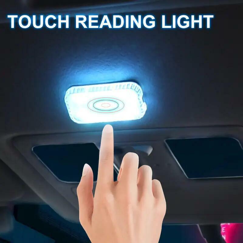 LED タッチライト ミニ ワイヤレス ルームランプ USB充電 車内照明 ドアフットトランク収納ボックス 屋根 天井 読書灯