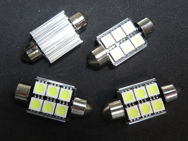 ルームランプ LED T10 36mm 3個入り ヒートシンク CAN-BUS対応品 6SMD 5050 白