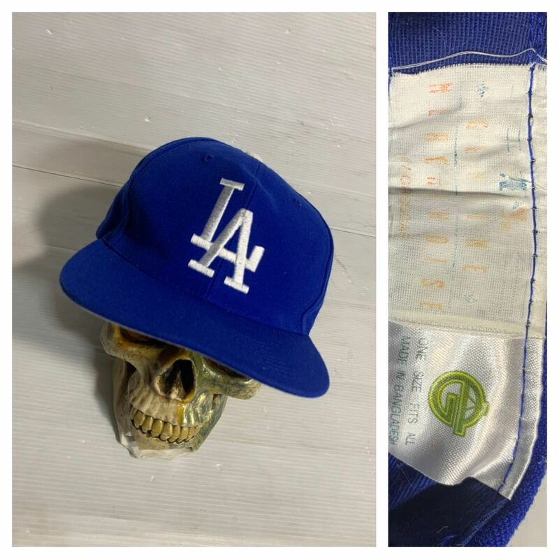 90's ? ヴィンテージ GROSSCAR Los Angeles Dodgers ロサンゼルスドジャース　青　ベースボールキャップ　野球帽子　ブルー