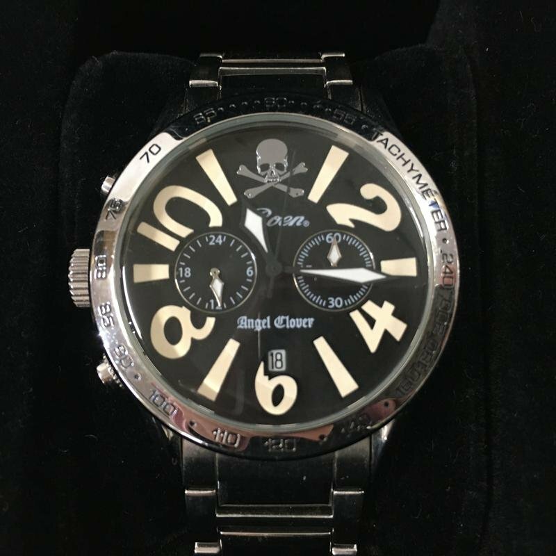 TEI【中古品】 ROEN×ANGELCLOVER LC42 クロノグラフ ブラック ロエン エンジェルクローバー　腕時計 〈198-231218-MA-4-TEI〉