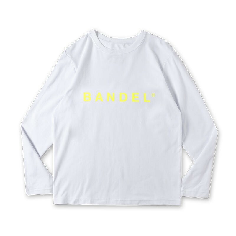 ★半額★バンデル BANDEL Mサイズ/長袖 白ホワイト 黄イエロー ロゴ Long Sleeve T Logo WHITE×YELLOW LT003/ロング Ｔシャツ