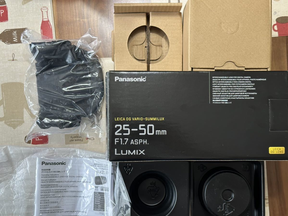 Panasonic パナソニック　ライカ　LEICA DG VARIO-SUMMILUX 25-50mm F1.7 ASPH. H-X2550 元箱　マニュアル　ケース　、レンズ無し