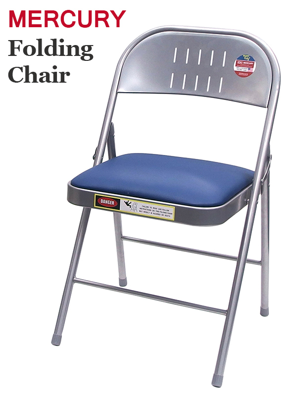 MERCURY フォールディングチェア ( ブルー ) 椅子 折りたたみ椅子 コンパクト イス 折り畳み パイプイス おしゃれ 西海岸風 インテリア