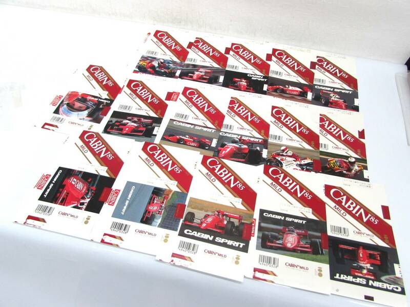 当時もの キャビン CABIN85 パッケージ レーシングチーム 16種おまとめ ラベル 空箱 ソフト タバコ 煙草 F1 レース コレクション レトロ