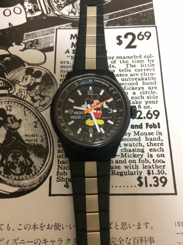 BRADLEY '78 ミッキーマウス オートレーサー 手巻き腕時計