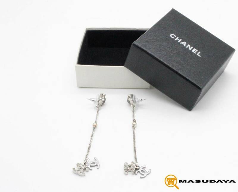 ◆◇【美品】CHANEL シャネル ココマーク ラインストーン パール ピアス◇◆