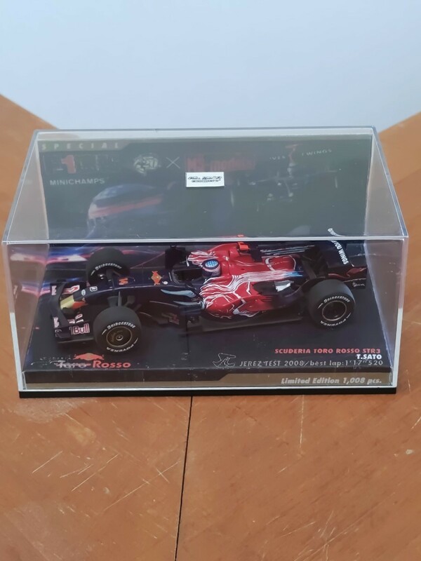 ☆カスタム品！PMA 1/43 F1速報 × MSモデル特注 ハイBOXver. スクーデリア トロロッソ STR3 #14 佐藤琢磨 へレス テスト 2008 ☆