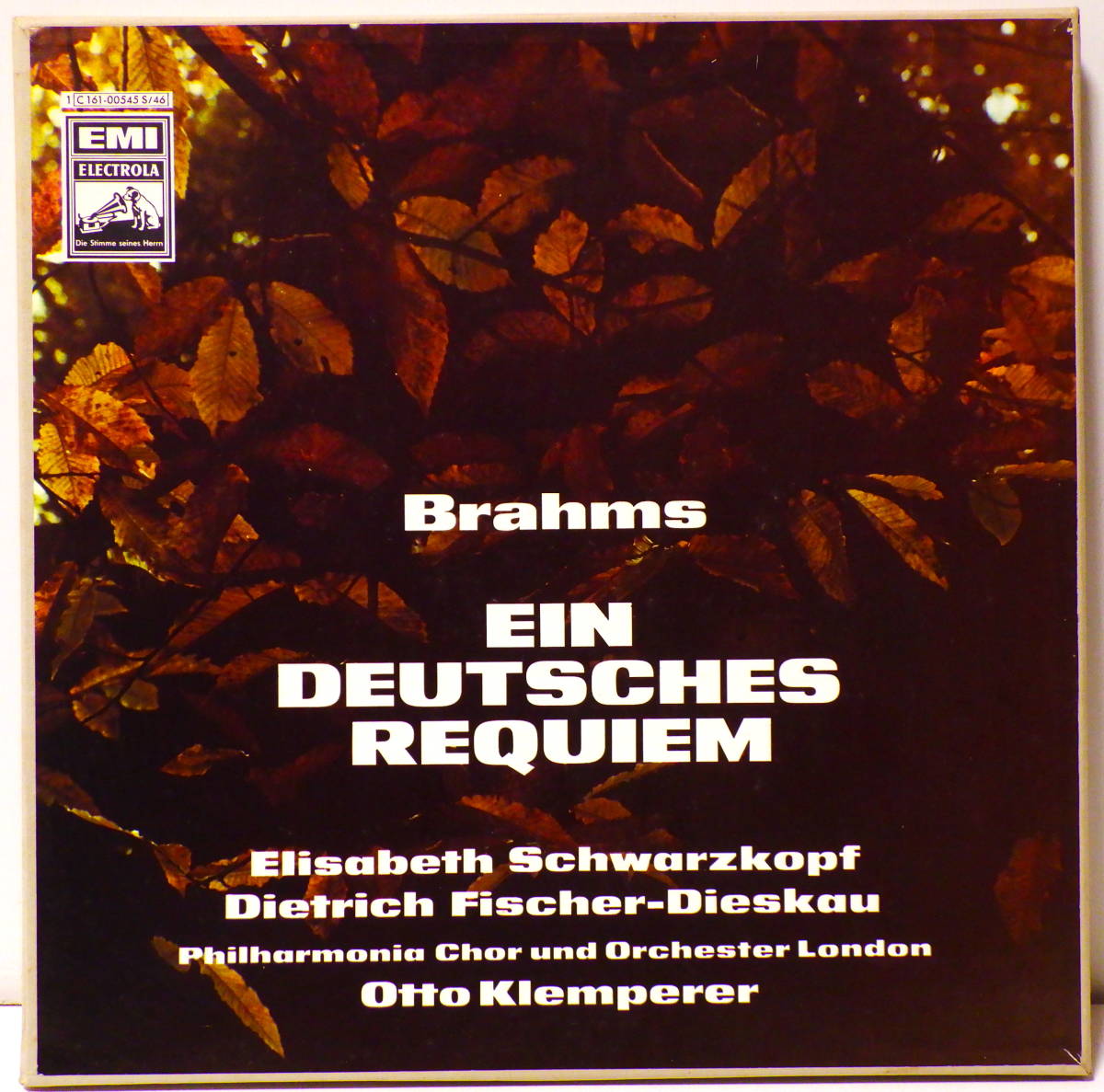 独盤 クレンペラー ブラームス ドイツ レクイエム KLEMPERER BRAHMS EIN DEUTSCHES REQUIEM EMI ELECTROLA C 161-00545 S/46