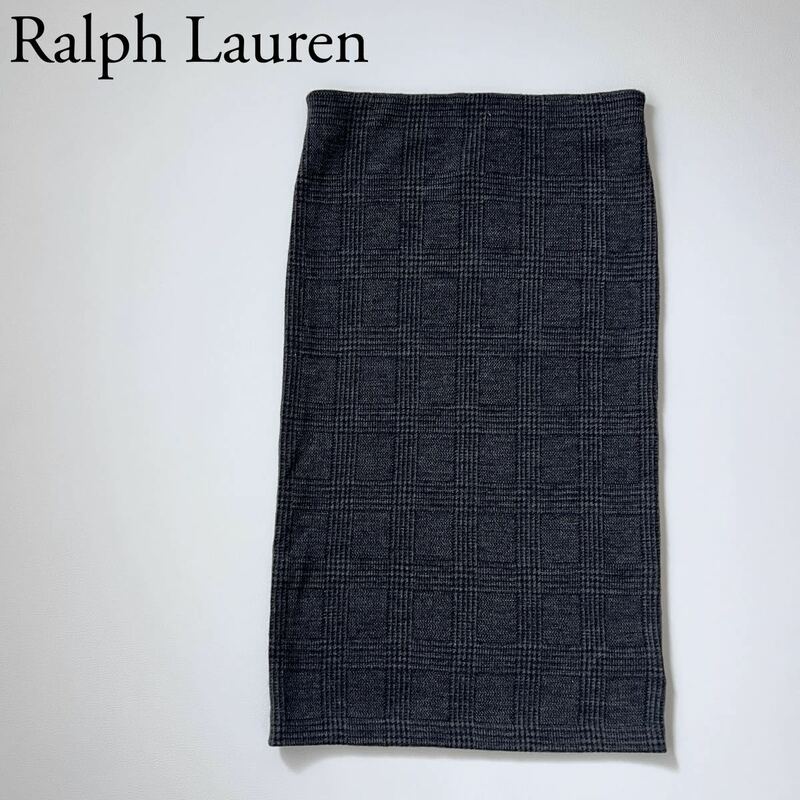 新品未使用　LAUREN RALPH LAUREN ローレンラルフローレン ロングスカート　タイトスカート ニット　チェック　タグ付き レディース