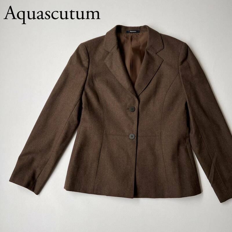 Aquascutum アクアスキュータム テーラードジャケット ウール　シングル　アウター トップス　ブレザー レディース