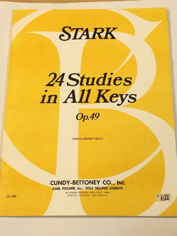 即決　スターク 24の練習曲　作品49　STARK 24 studies in ALL Keys op.49 クラリネット楽譜/洋書