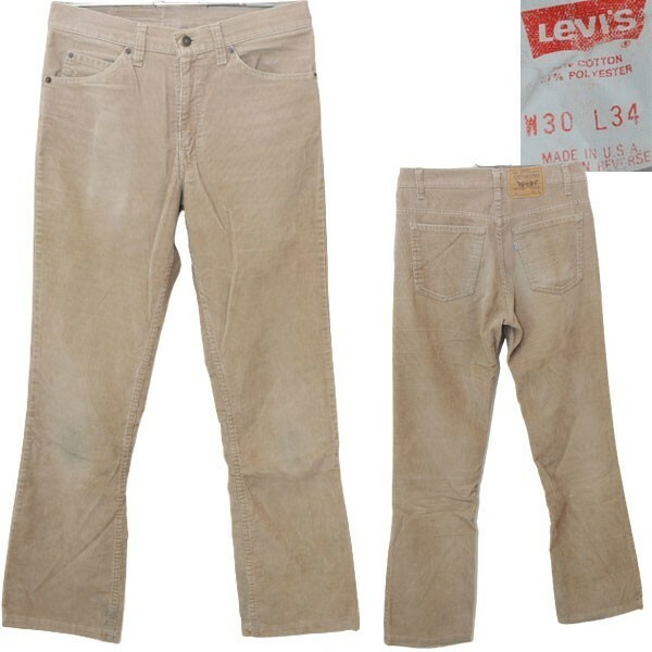 ★【激安1点のみ 希少90年代位 USA製】90s Levi’s リーバイス 517-1523 コーデュロイ ブーツカット パンツ W30 L34 ベージュ系