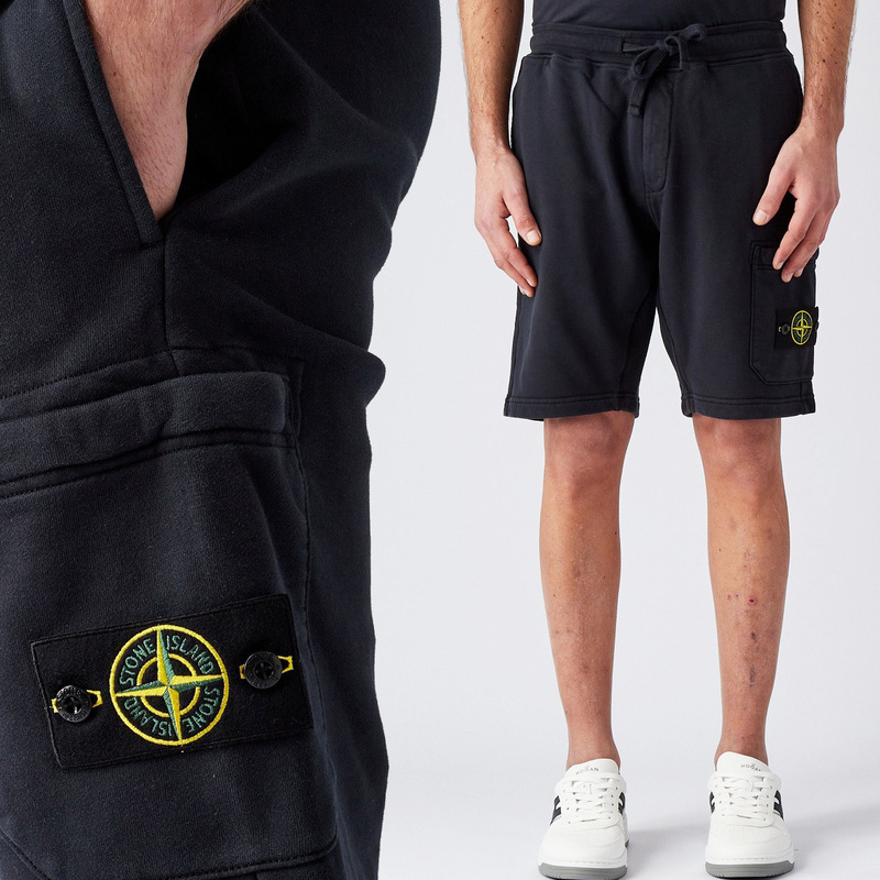 送料無料 9 STONE ISLAND ストーンアイランド 101564651 A0020 ネイビー スウェット ショートパンツ size M