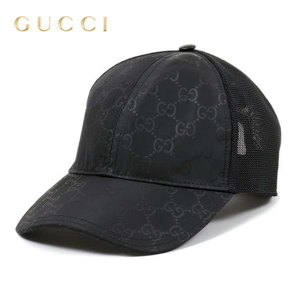 送料無料 1 GUCCI グッチ ブラック GG ナイロン ベースボールキャップ メッシュキャップ 帽子 男女兼用 510950 4HD47 size XL