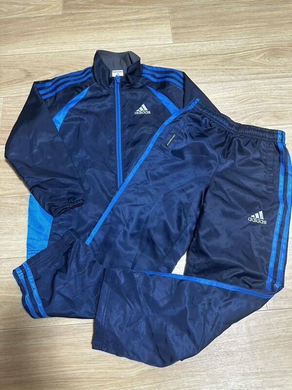 アディダス adidas 上下セット　セットアップ　ジャージ　ナイロン　裏起毛　防寒着　キッズ