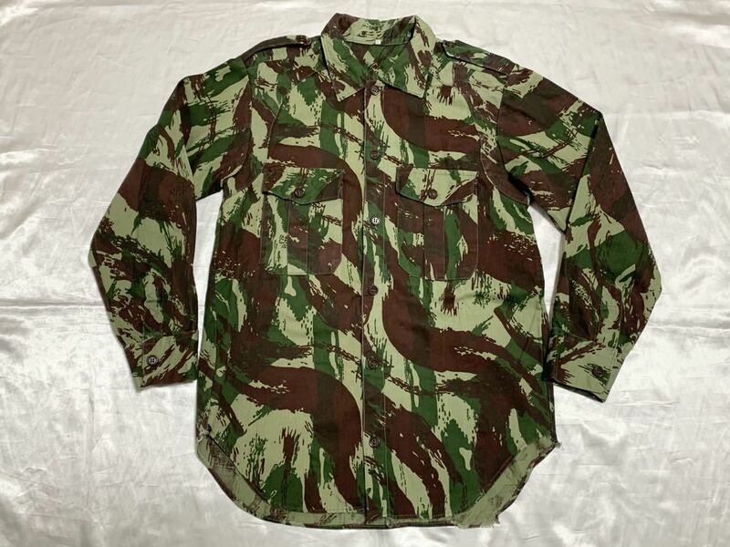 【送料無料 値下げ交渉歓迎】ポルトガル軍 リザード迷彩ジャケット ビンテージ 古着 ミリタリー 緑 BDU カモフラ アンゴラ 南アフリカ
