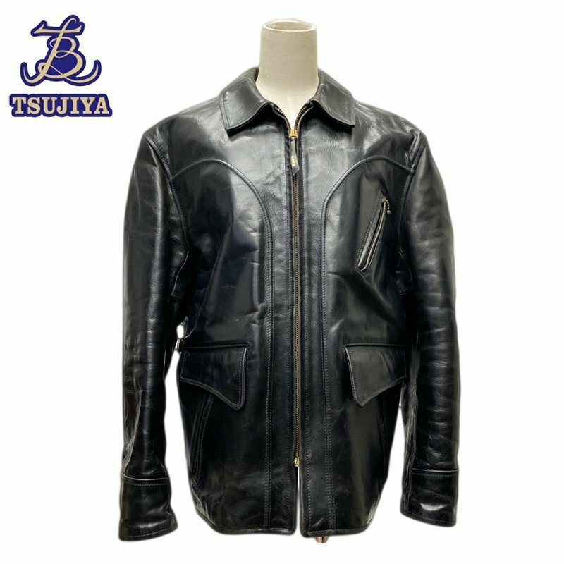 AeroLeather エアロレザー　レザーブルゾン　ブルゾン　ブラック　#40　中古B【辻屋質店A2445】