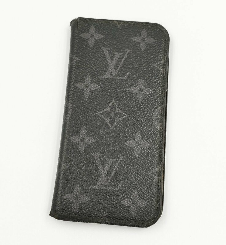 S2426●送料198円～ 訳あり LOUIS VUITTON ルイヴィトン モノグラム エクリプス フォリオ iPhoneX/XS対応 アイフォンケース スマホケース