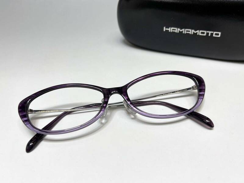 新品 定価15400円 HAMAMOTO ハマモト メガネフレーム HT-566 パープル 53□18-142 重量9.2g 眼鏡 めがね メンズ レディース A 