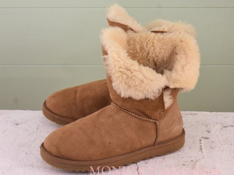 MK617◆レディース【UGG オーストラリア】ムートンブーツ 茶 ブラウン 39 24.5cm