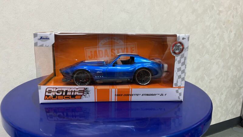 新品　 JADATOYS BIGTIME MUSCL 1969 CORVETTE STINGRAY zl-１ w25×H 11×D13