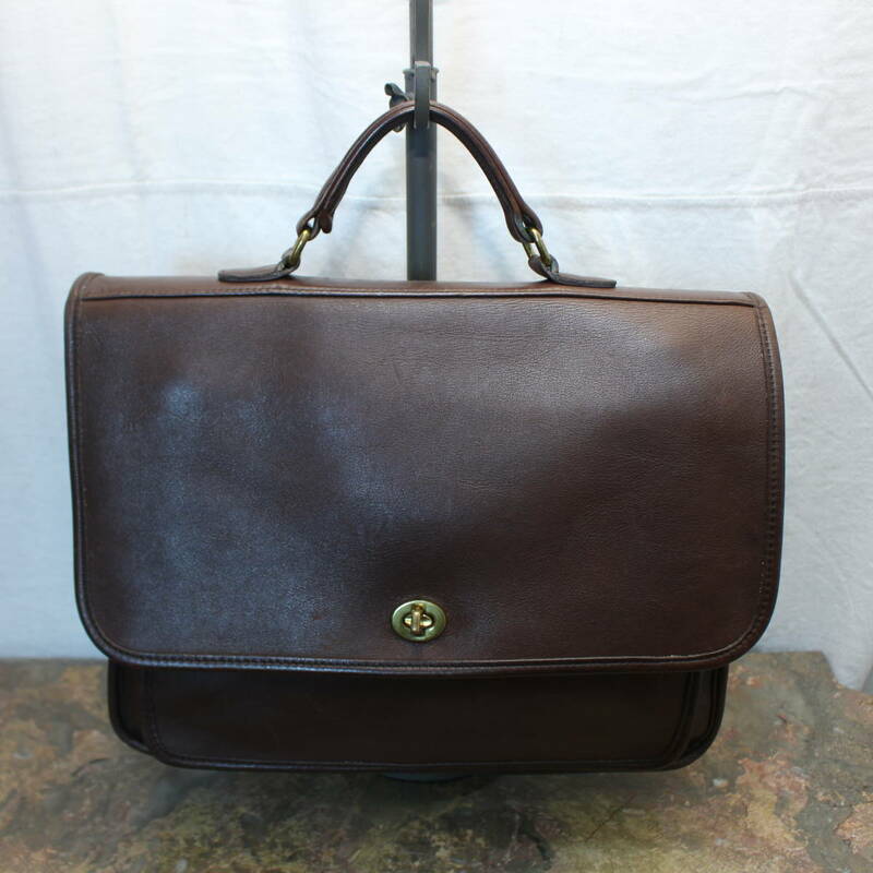 OLD COACH TURN LOCK LEATHER BUSINESS BAG MADE IN USA/オールドコーチターンロックレザービジネスバッグ