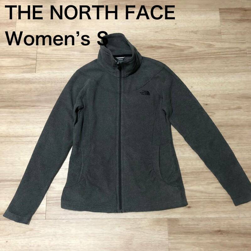 【送料無料】THE NORTH FACE薄手ジップアップフリースジャケット　グレー　レディースSサイズ　ザノースフェイス