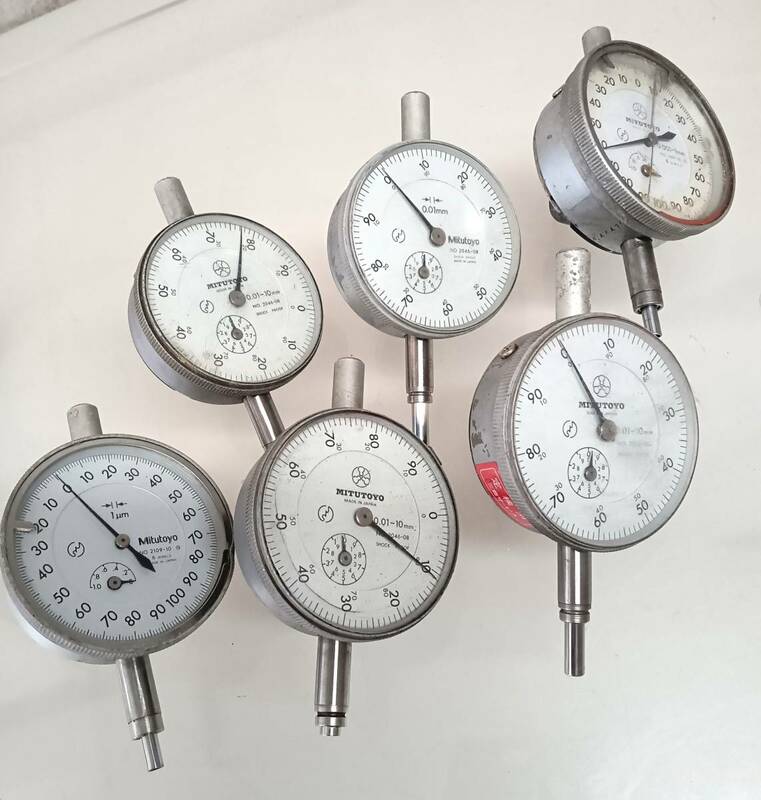 Mitutoyo DIAL INDICATOR JUNK ダイヤルゲージ　ジャンク品　部品取りに　６台　JUNK