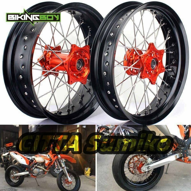 3.5*17 5.0*17ー フロントリア MX Supermoto オレンジホイールリムハブ KTM SX MXC XC GS SXS EXC XCW EXCF SXSF XCG 125-540 HUSABERG