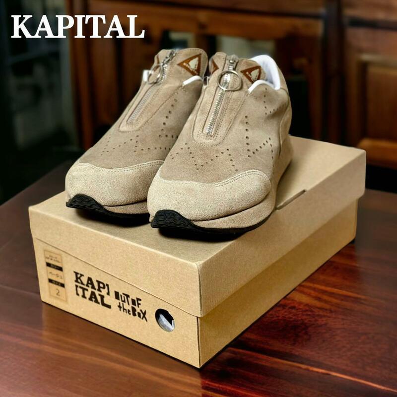 ★KAPITAL★スエード ZIP UP スパロースニーカー サイズ2 シューズ 靴 ジップアップタイプ オールレザー