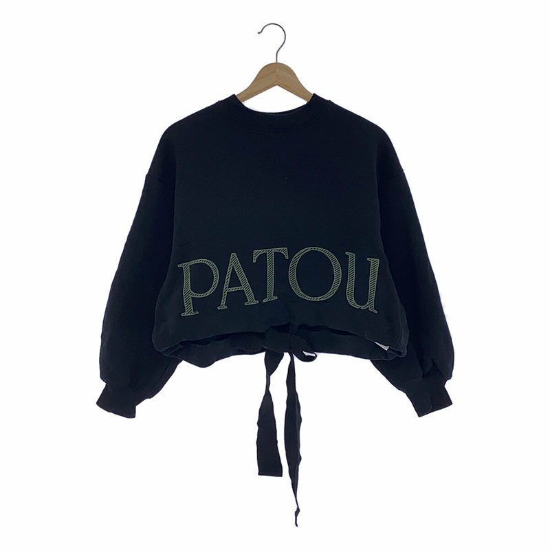 PATOU / パトゥ | 2022AW | ロゴプリント ショート丈 クルーネック スウェット | XS | ブラック | レディース