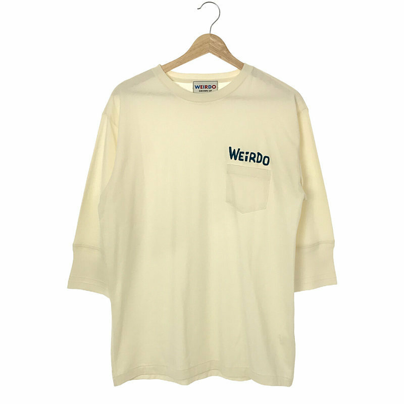 【美品】 WEIRDO / ウィアード | ロゴ刺しゅう ハーフスリーブ ポケットTシャツ | L | ナチュラル | メンズ