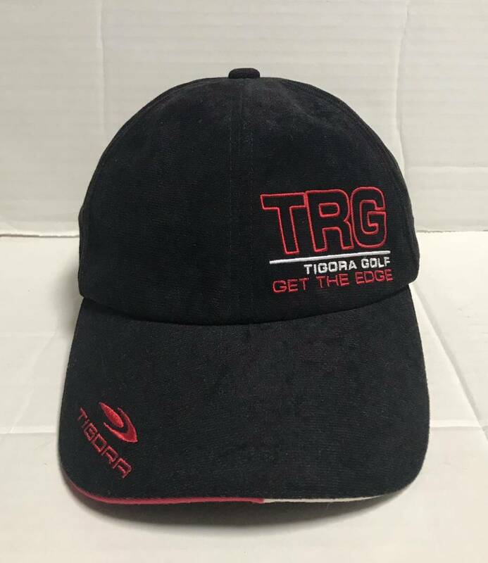 TIGORA ティゴラ GOLF ゴルフ TRG GET THE EDGEキャップ CAP 帽子 黒 ブラック 刺繍