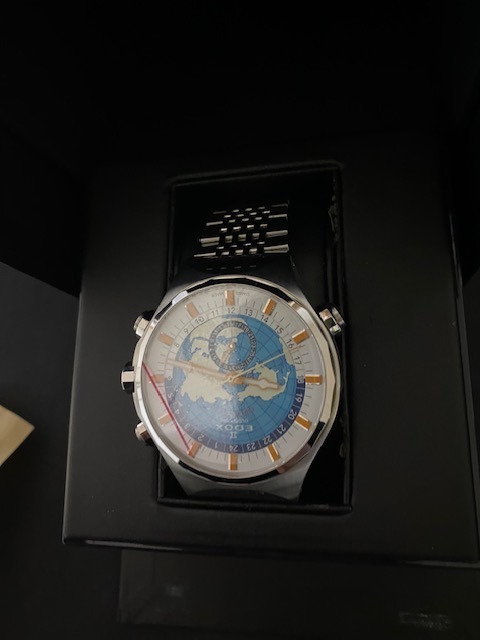 エドックス EDOX ジオスコープ GEOSCOPE 130周年記念 世界300本限定 自動巻き 腕時計 シルバー 07002-3C1
