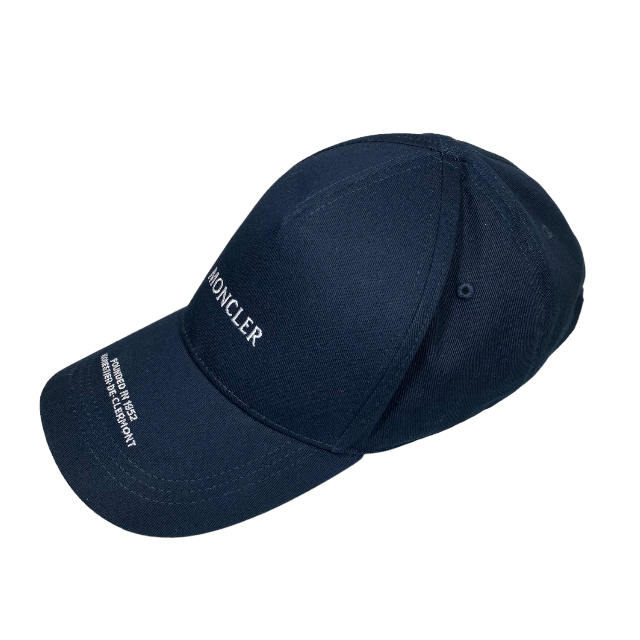 MONCLER モンクレール 帽子 キャップ ベースボールキャップ エンブレム ロゴ刺繍 アクセサリー コットン ネイビー フリーサイズ
