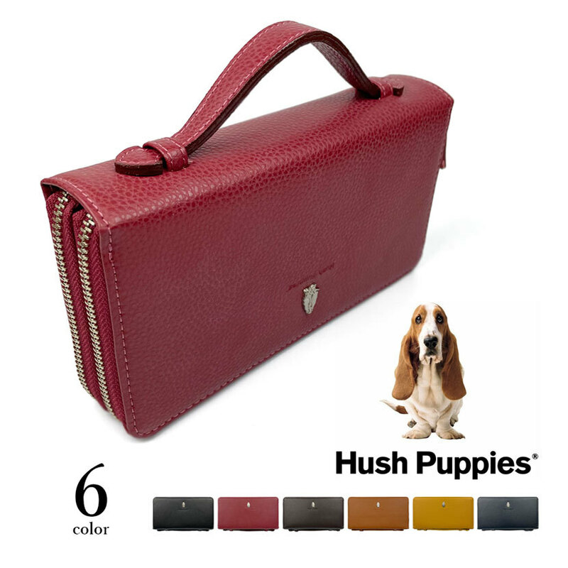 全6色　Hush Puppies ハッシュパピー リアルレザー ダブル ラウンドファスナー 長財布