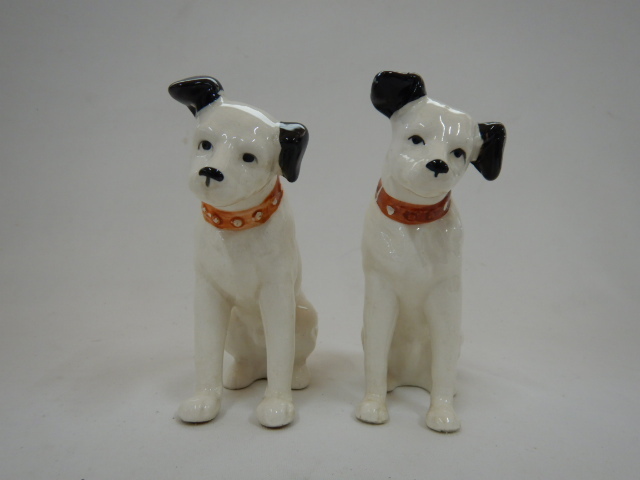 陶器製 昭和レトロ ビクター犬 当時物 アンティーク ニッパー 2体セット