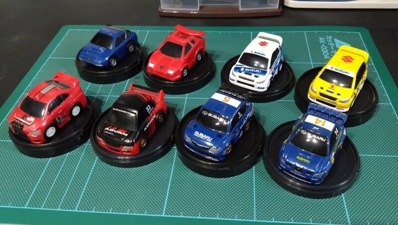 アサヒ ワンダ プルバックカー ランサー×2 インプレッサ×2 SX4×2 ランボルギーニ×2 計8種 ランエボ インプ ラリー WRC