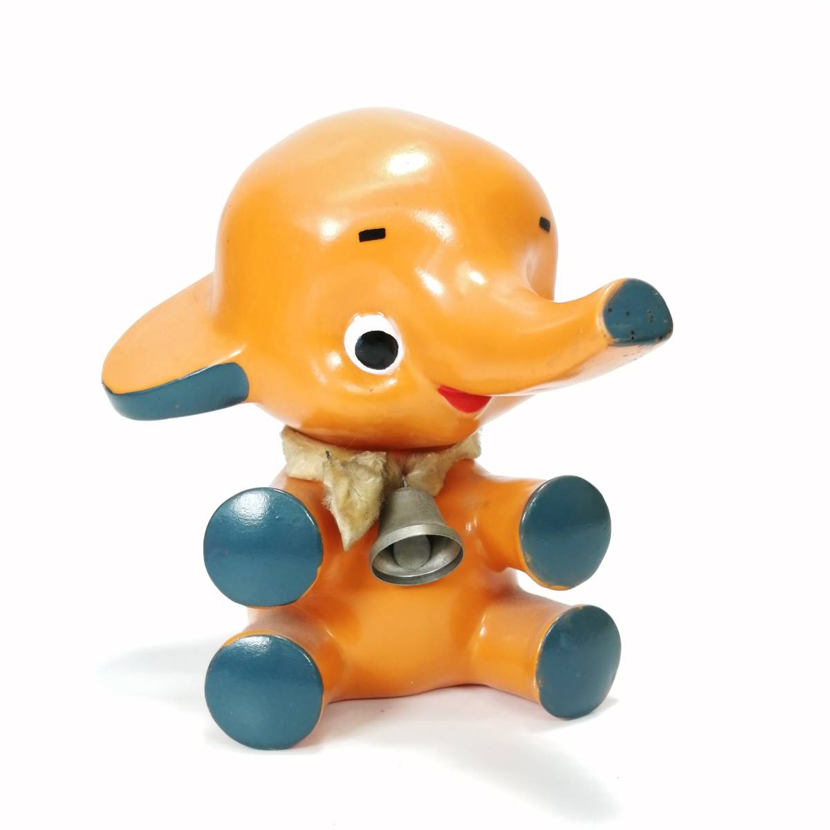 希少 佐藤製薬 サトちゃん フィギュア グレー系 約14cm クスリはサトウ 当時物 昭和 レトロ 置物 ソフビ 象さん ゾウ コレクション ②