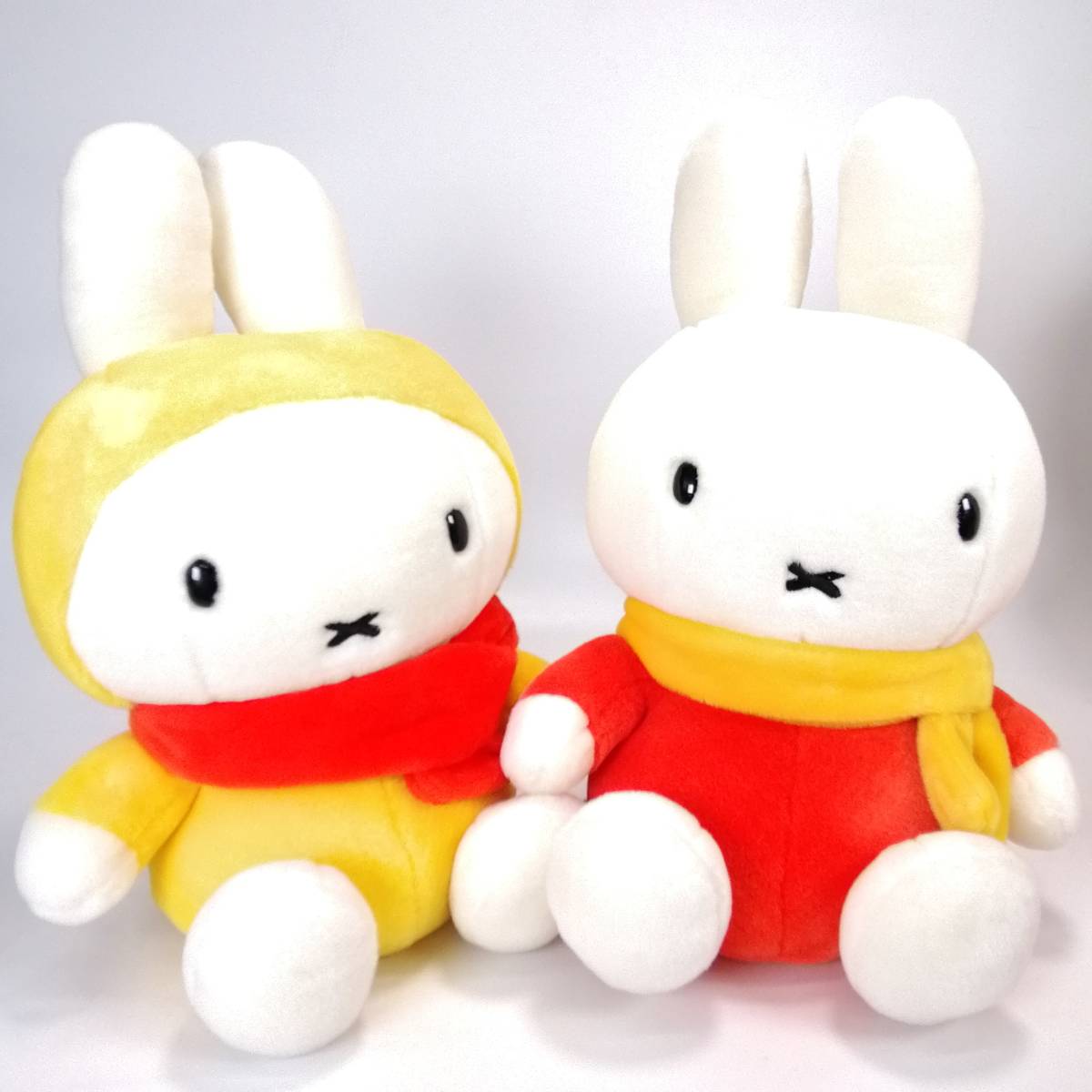 まとめ miffy 飛行機乗り 黄色 オレンジ 冬支度 ラフラー 2体 セット お座り ぬいぐるみ ミッフィー セキグチ Dick Bruna