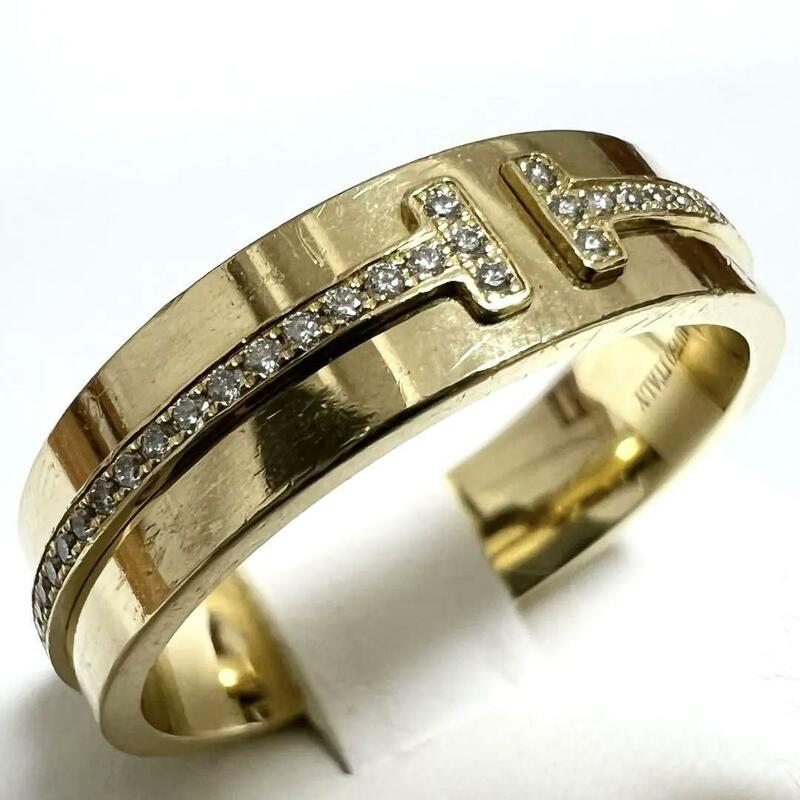【定価61万・男女兼用・17－18号】ティファニー　Tiffany 　メンズ　指輪　リング　ダイヤ イエロー　ゴールド　ダイヤモンド　