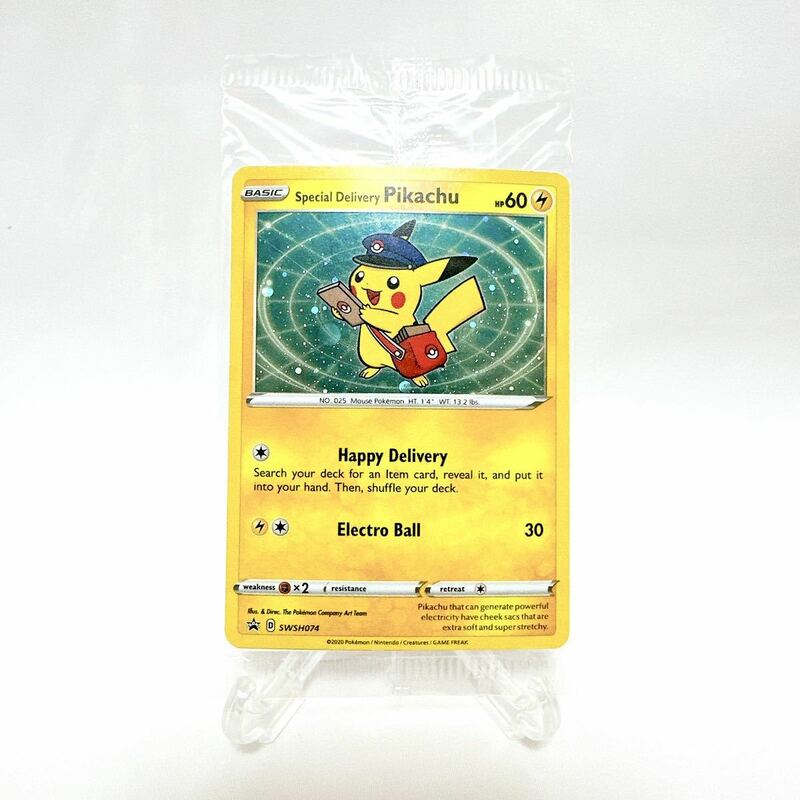 新品 未開封 英語 海外 ポケモンセンター 限定 ポケモンカード スペシャルデリバリーピカチュウ カナダ 即日発送 SWSH074 ポケカ レア 