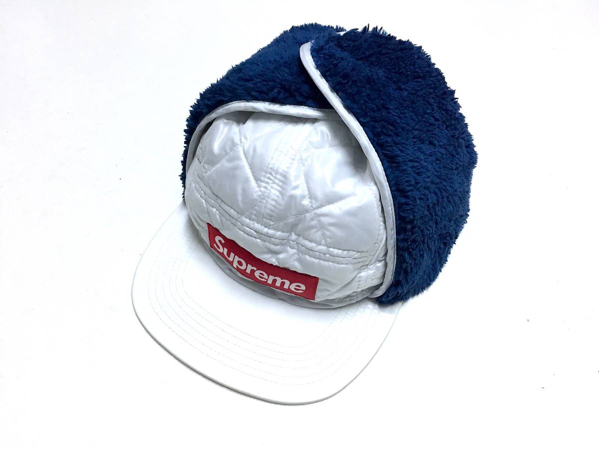 Supreme シュプリーム 16AW Quilted Earflap Camp Cap M-L 帽子 キャップ メンズ ホワイト　キャンプキャップ