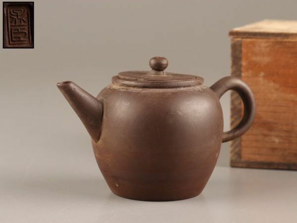 中国古玩 唐物 煎茶道具 朱泥 紫泥 紫砂壷 茶壷 急須 孟臣 在印 時代物 極上品 初だし品 C3725